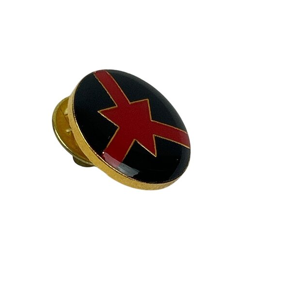 ASP Tactical Training Enamel Lapel Pin With Red Star & Black Background - Picture 2 of 4